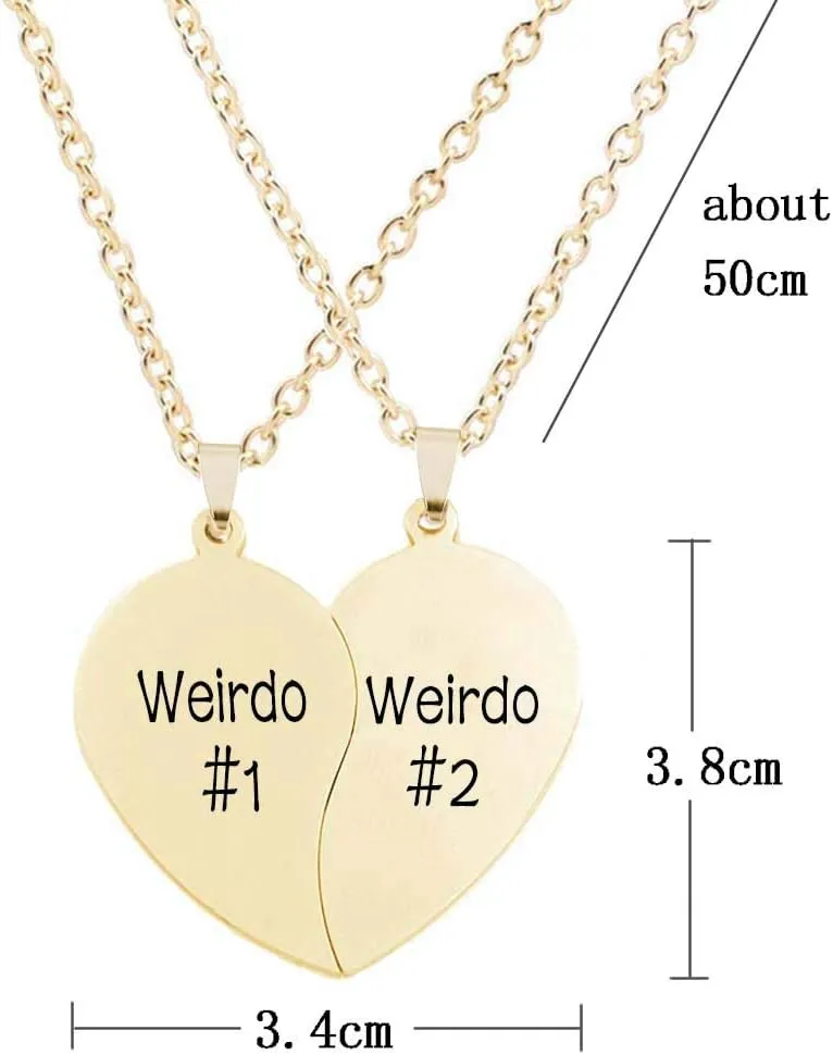 MJartoria BFF Necklace for 2-Valentines Heart Matching Necklace Best Friends Pendant Friendship Necklace Set of 2 Birthday Gifts