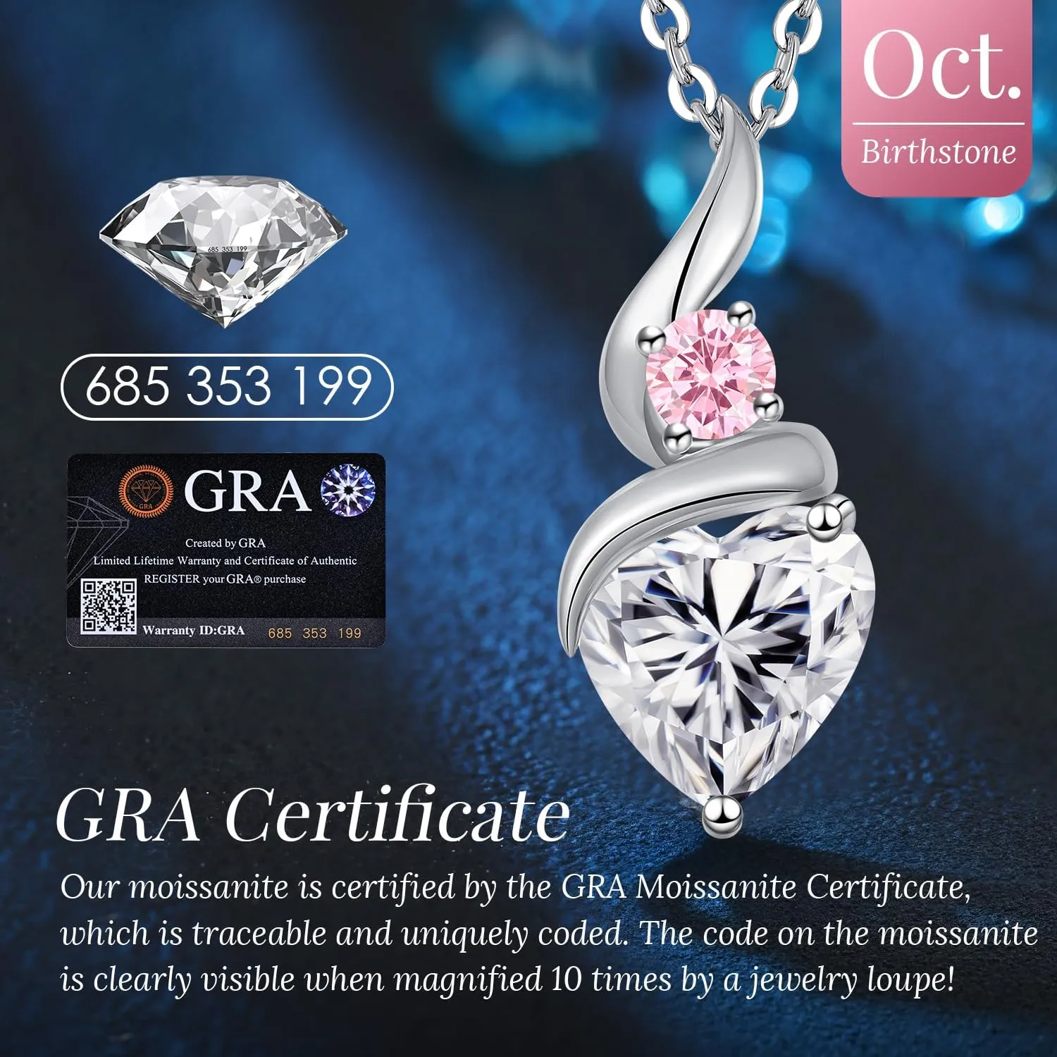 Moissanite Heart Pendant Necklaces for Women925 Sterling Silver Gold Plating Necklace with BirthstoneIdeal Anniversary Present or Birthday Christmas Valentine Engagements Mothers Day Jewelry Gifts for Mom Wife Her Girlfriend