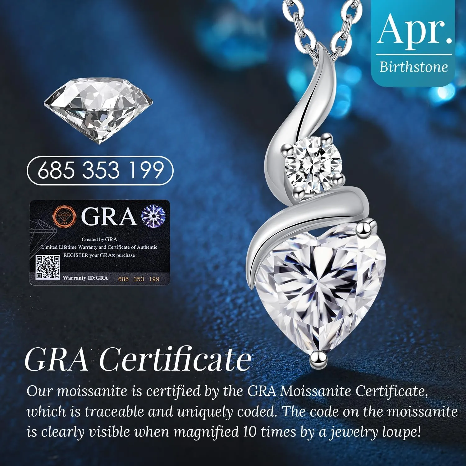 Moissanite Heart Pendant Necklaces for Women925 Sterling Silver Gold Plating Necklace with BirthstoneIdeal Anniversary Present or Birthday Christmas Valentine Engagements Mothers Day Jewelry Gifts for Mom Wife Her Girlfriend