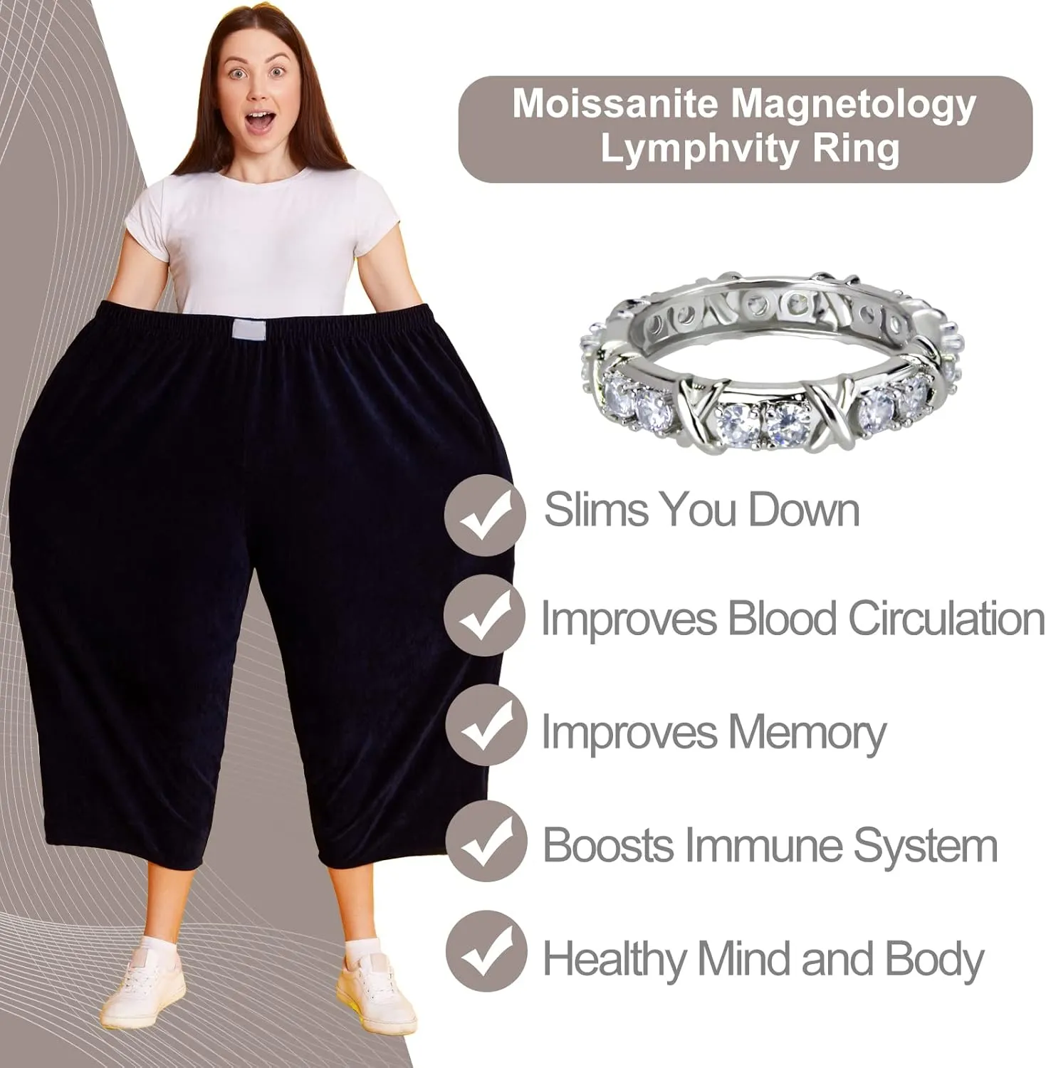 Moissanite Magnetology Lymphvity Ring, Magnetic Zircon Shaping Cross Full Moissanite Diamond Ring, Moissanite Rings for Women Weight Loss, Unclog Bloodstream and Lymph Nodes