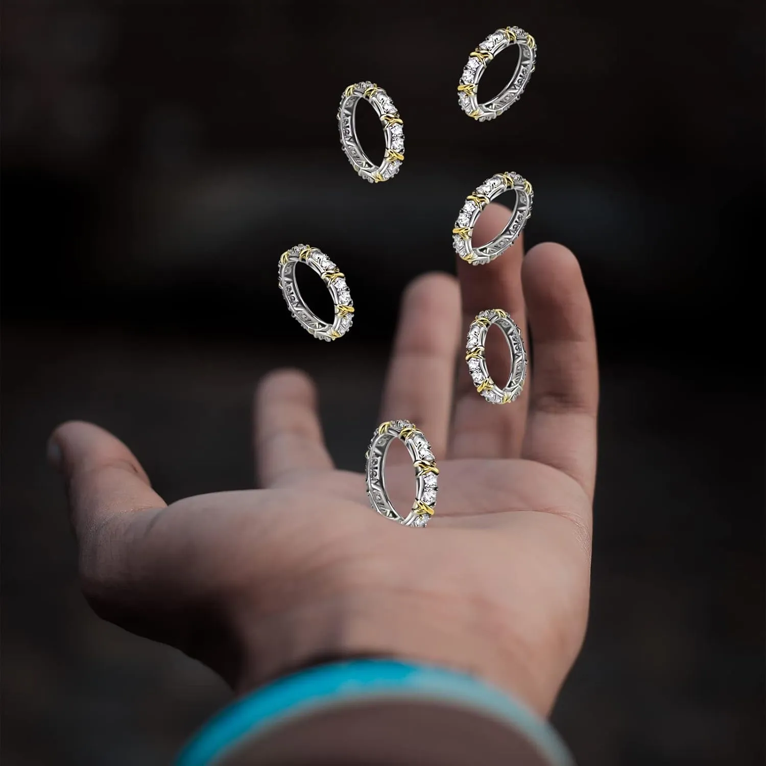 Moissanite Magnetology Lymphvity Ring, Magnetic Zircon Shaping Cross Full Moissanite Diamond Ring, Moissanite Rings for Women Weight Loss, Unclog Bloodstream and Lymph Nodes