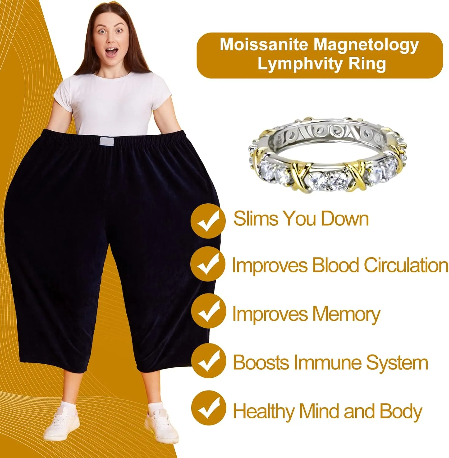 Moissanite Magnetology Lymphvity Ring, Magnetic Zircon Shaping Cross Full Moissanite Diamond Ring, Moissanite Rings for Women Weight Loss, Unclog Bloodstream and Lymph Nodes
