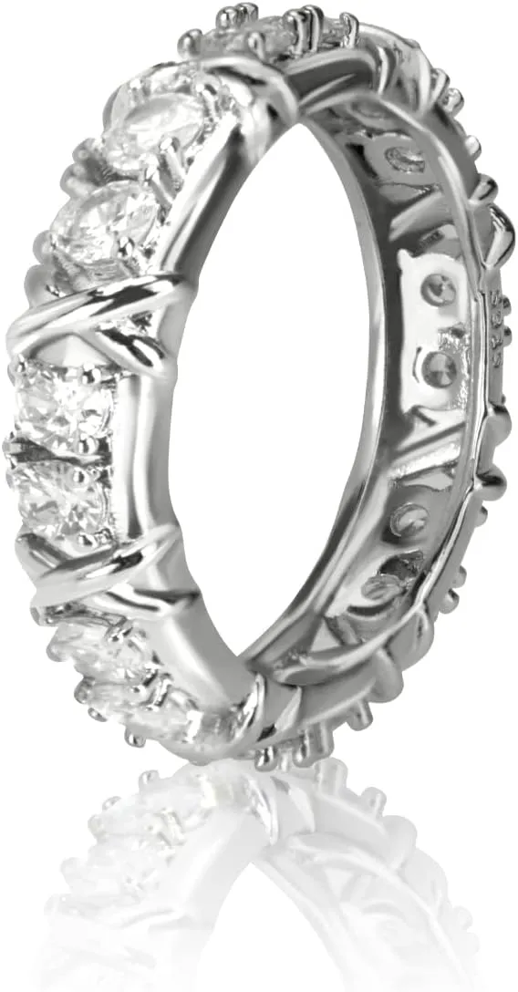 Moissanite Magnetology Lymphvity Ring, Magnetic Zircon Shaping Cross Full Moissanite Diamond Ring, Moissanite Rings for Women Weight Loss, Unclog Bloodstream and Lymph Nodes