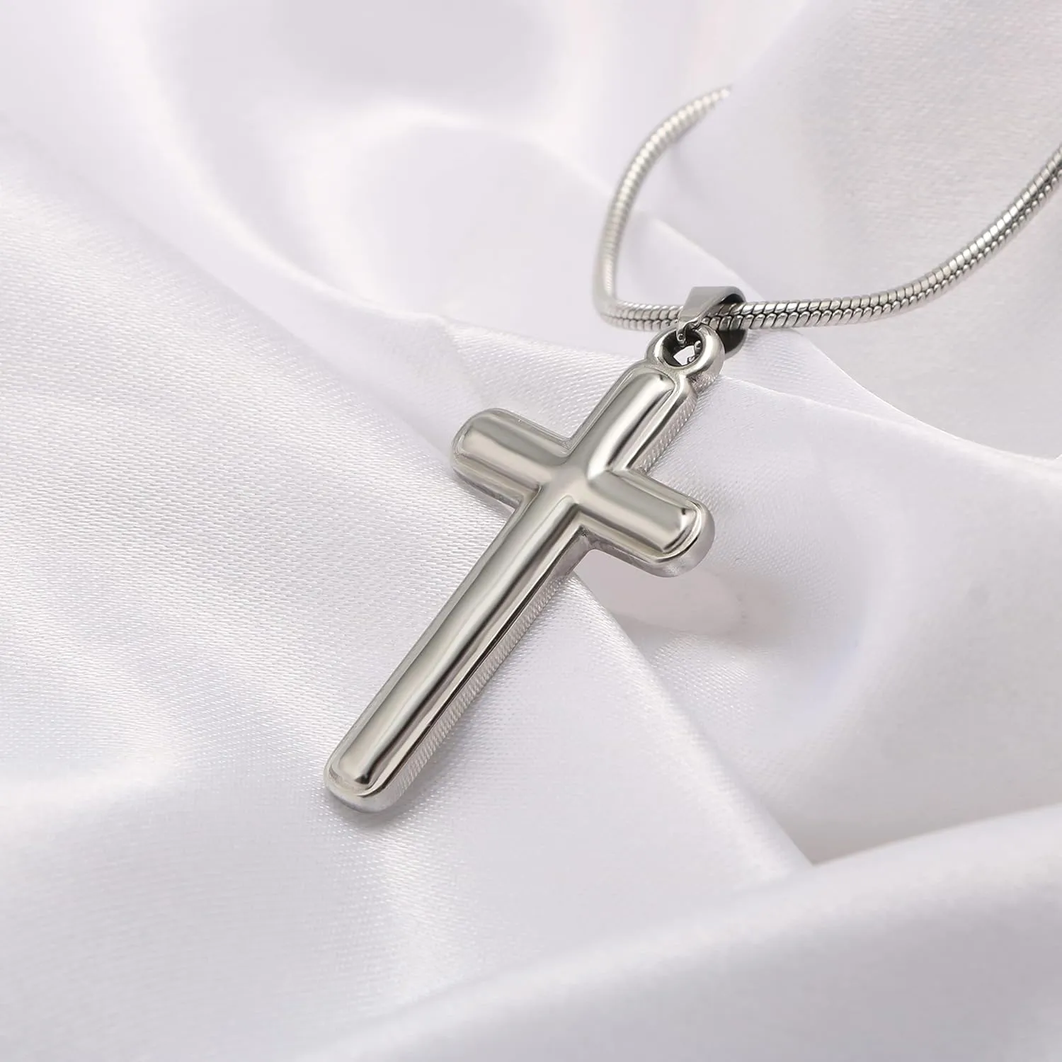 MOOGEEN Cross Necklace for Men Faith Religious Christian Jewelry Black Silver Cross Pendant 20 Inches Chains Birthday Christmas Gifts for Men Husband Boyfriend Dad Son Grandson Friends