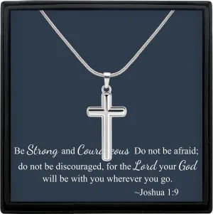 MOOGEEN Cross Necklace for Men Faith Religious Christian Jewelry Black Silver Cross Pendant 20 Inches Chains Birthday Christmas Gifts for Men Husband Boyfriend Dad Son Grandson Friends