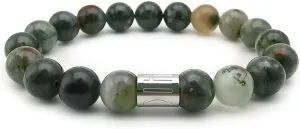 Morchic 10mm Natural Stone Mens Stretch Bracelet, Genuine Energy Semi Precious Gemstone Beads Classic Birthday Gift 8 Inch