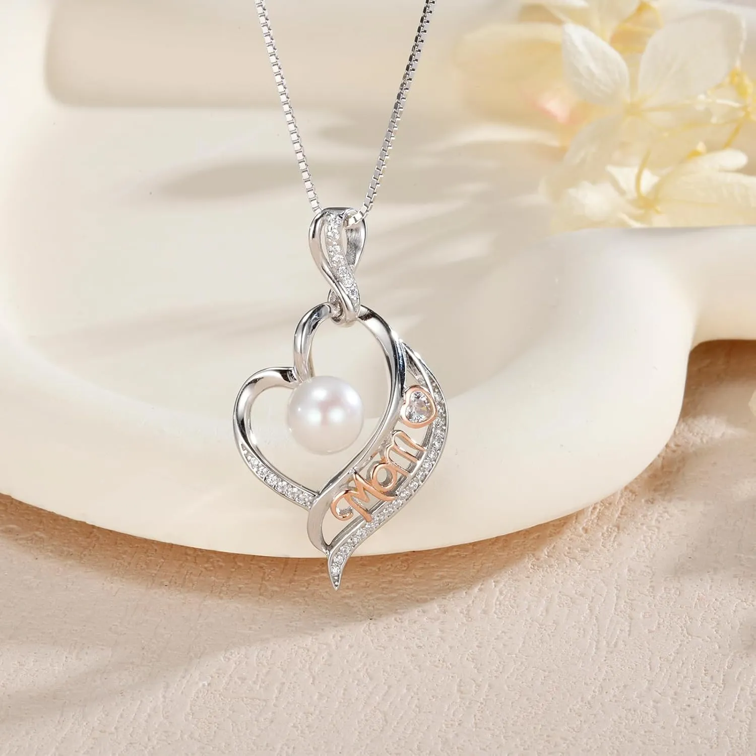 Mothers Day Gifts for Mom -Grandma Mom from Daughter Son, Gifts for Wife Nana Mother Birthday-Christmas Day for Women Her Jewelry Gift, Pearl Necklaces