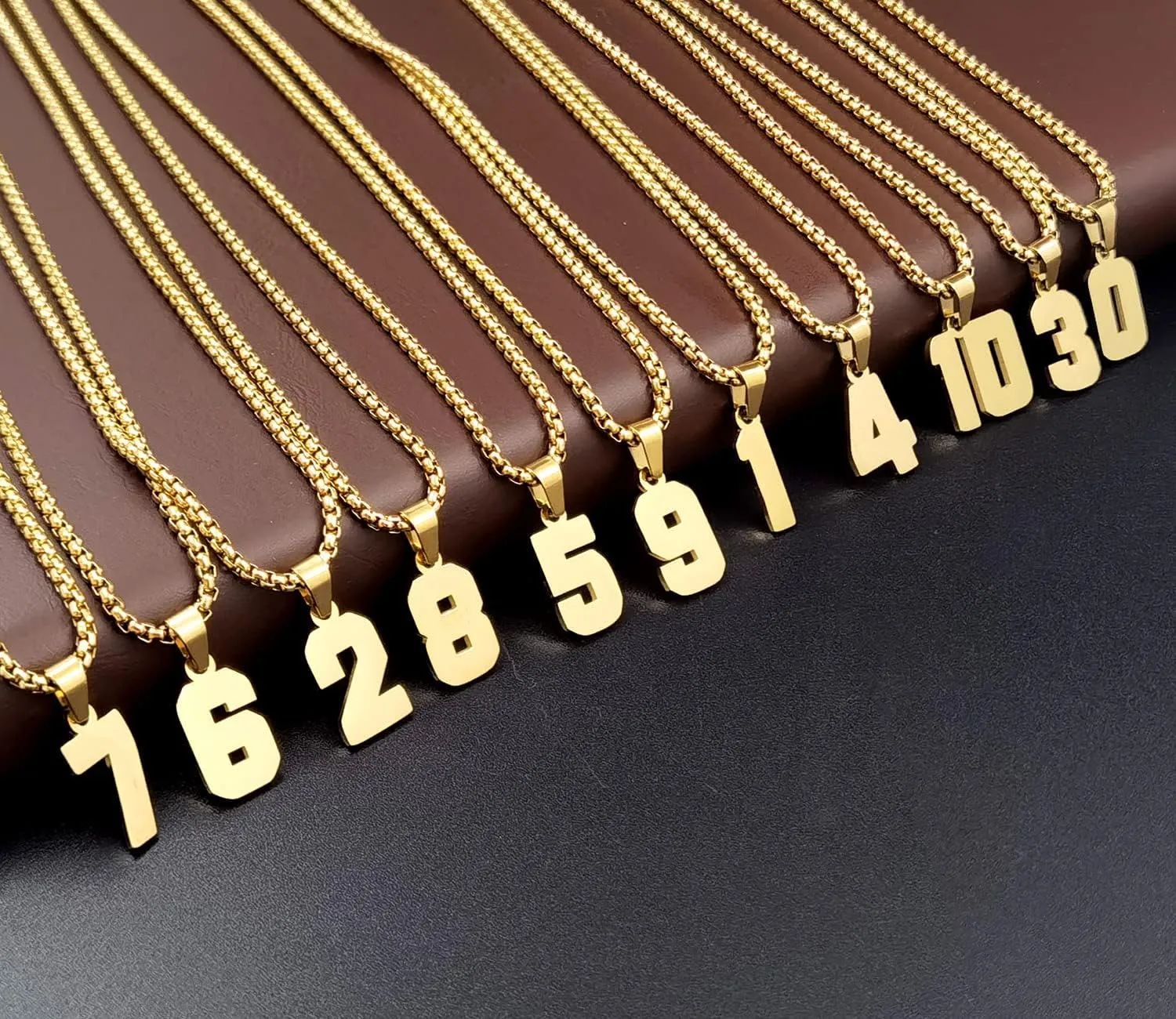 MUERDOU Number Necklace for Men Athletes Number Chain Stainless Steel Jersey Pendant Personalized Sports Jewelry Gift for Men Basketball Baseball Football
