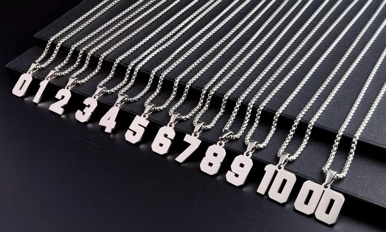 MUERDOU Number Necklace for Men Athletes Number Chain Stainless Steel Jersey Pendant Personalized Sports Jewelry Gift for Men Basketball Baseball Football