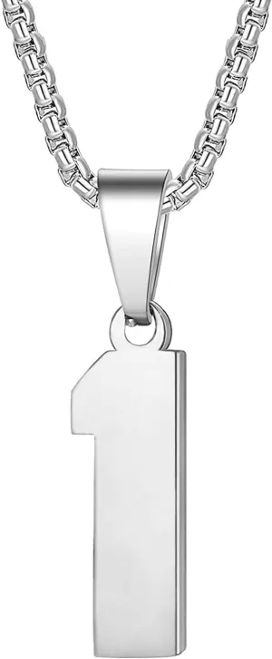 MUERDOU Number Necklace for Men Athletes Number Chain Stainless Steel Jersey Pendant Personalized Sports Jewelry Gift for Men Basketball Baseball Football