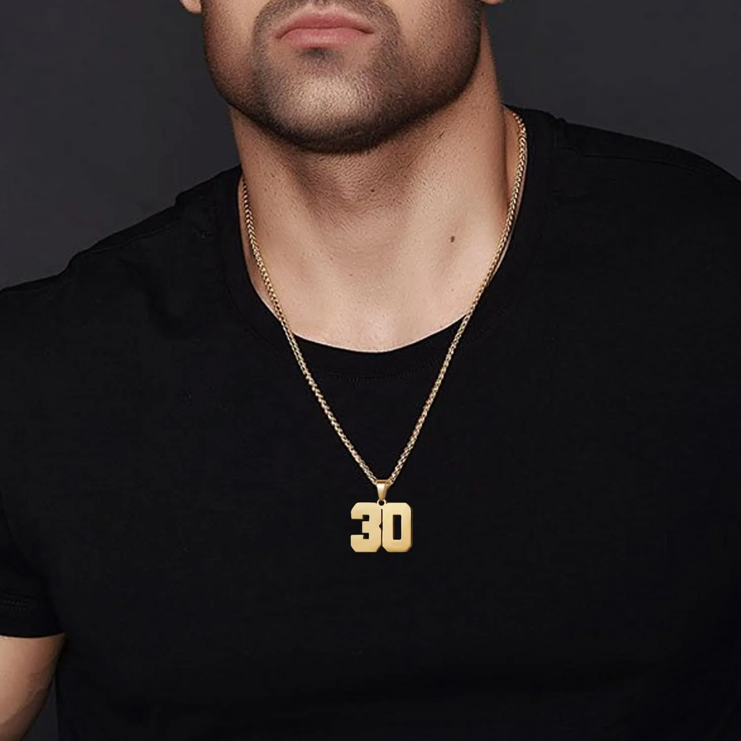 MUERDOU Number Necklace for Men Athletes Number Chain Stainless Steel Jersey Pendant Personalized Sports Jewelry Gift for Men Basketball Baseball Football