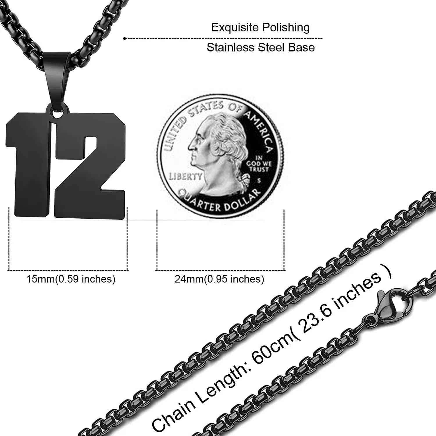 MUERDOU Number Necklace for Men Athletes Number Chain Stainless Steel Jersey Pendant Personalized Sports Jewelry Gift for Men Basketball Baseball Football