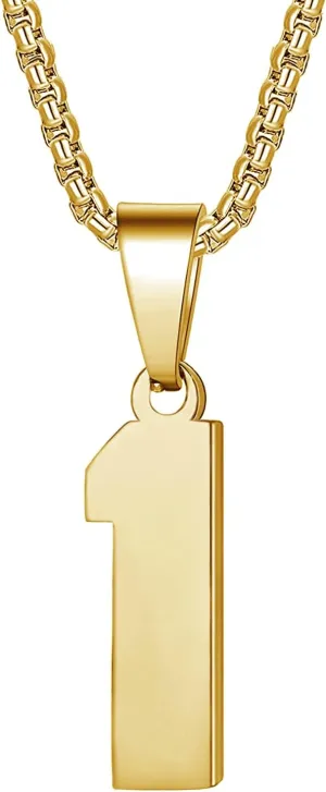 MUERDOU Number Necklace for Men Athletes Number Chain Stainless Steel Jersey Pendant Personalized Sports Jewelry Gift for Men Basketball Baseball Football