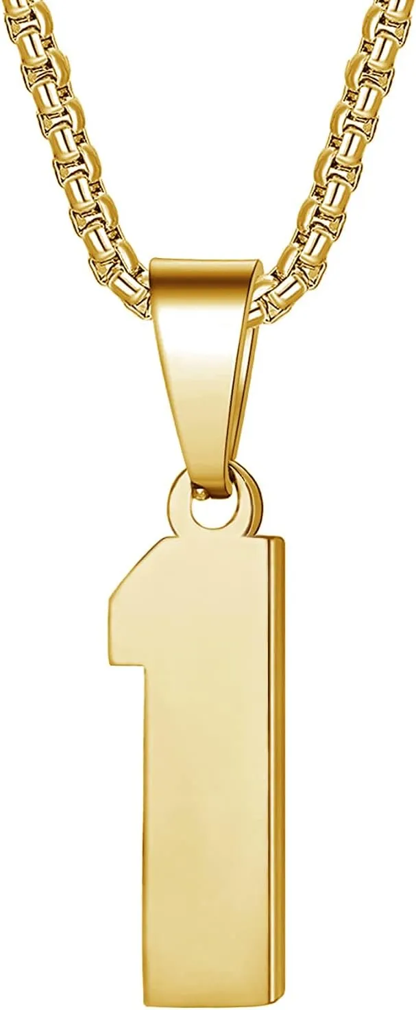 MUERDOU Number Necklace for Men Athletes Number Chain Stainless Steel Jersey Pendant Personalized Sports Jewelry Gift for Men Basketball Baseball Football