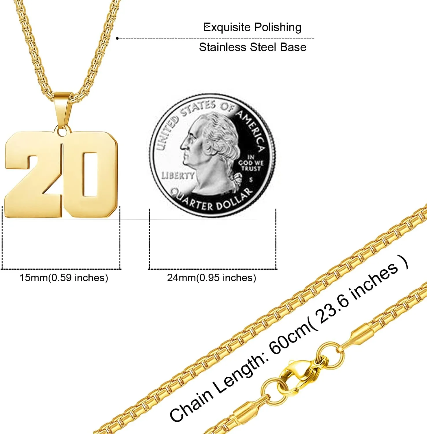 MUERDOU Number Necklace for Men Athletes Number Chain Stainless Steel Jersey Pendant Personalized Sports Jewelry Gift for Men Basketball Baseball Football