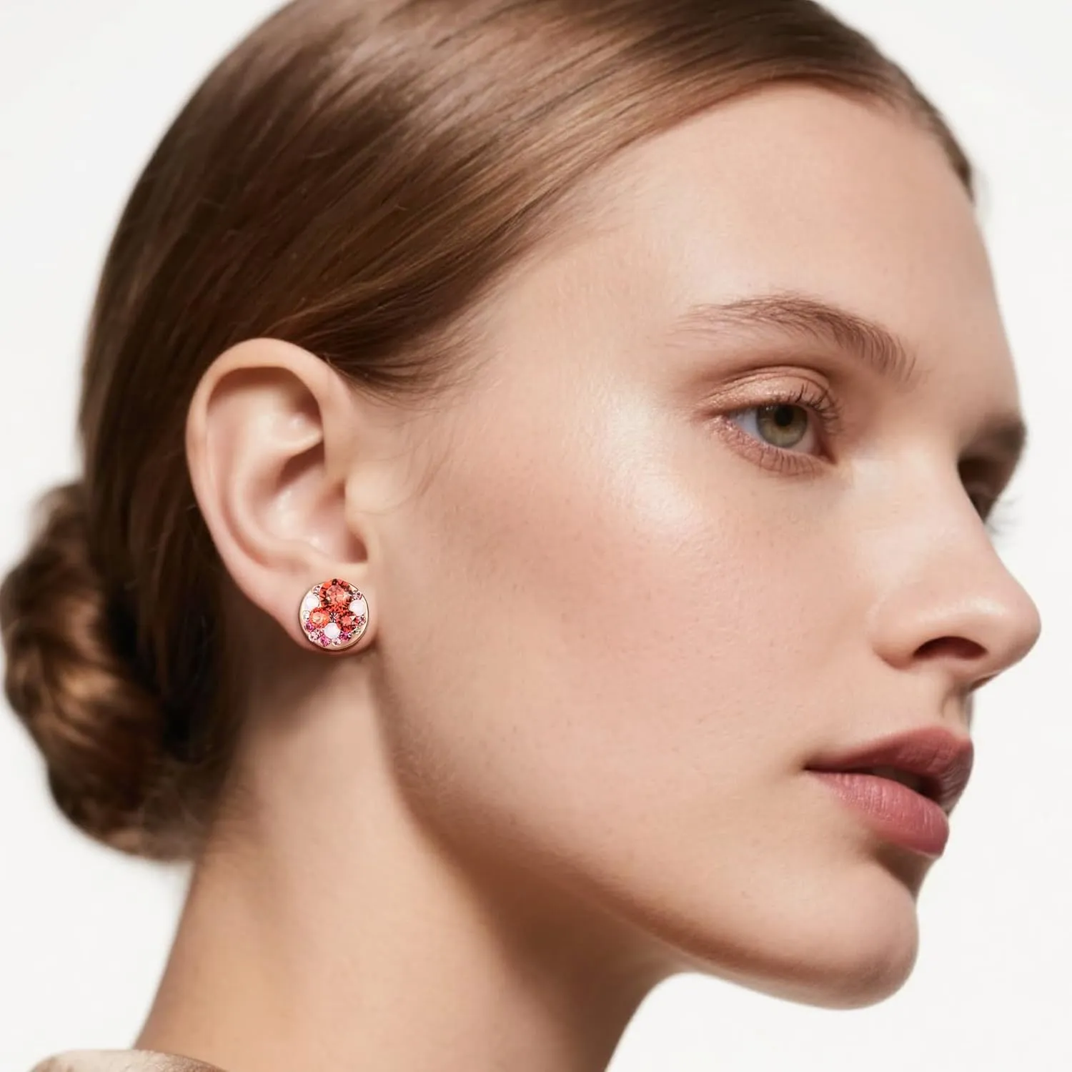 Multicolored Austrian Crystal Rhinestone Stud Earrings for Women Fashion S925 Sterling Silver Hypoallergenic Jewelry