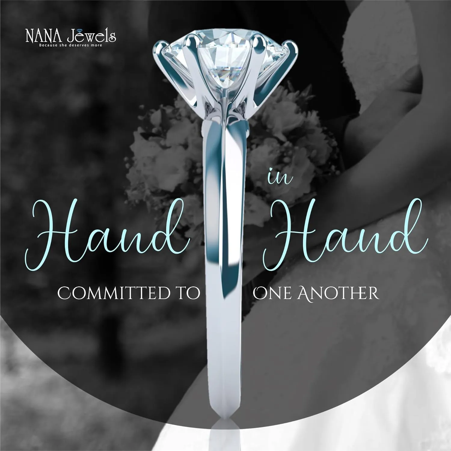 NANA Jewels Matrix Simulated Diamond Engagement Ring Solitaire 1 to 4 carat in Silver 10k & 14k Gold