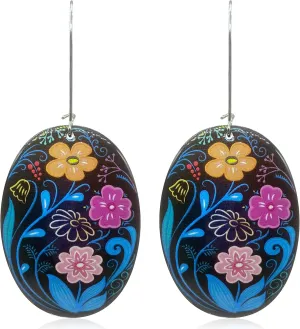 National Style Handmade Bohemian Dangle Earrings Fashion Printing Geometry Dangle Drop Earrings For Women