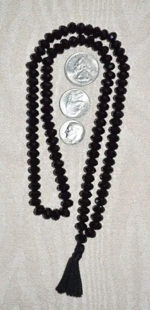 Natural BLACK QUARTZ CRYSTAL 5mm 108 Mala Beads, Spiritual, Meditation Beads, Reiki, Japa Mala, Buddhist Prayer Beads, Yoga Bracelet, healing beads LKMALA-RRGU-1910