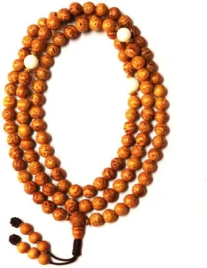 Natural Bodhi Seed,conch shell 8mm 108 Mala Beads, Spiritual, Meditation Beads, Reiki, Japa Mala, Buddhist Prayer Beads, Yoga Bracelet, healing beads LKMALA-RRGU-684