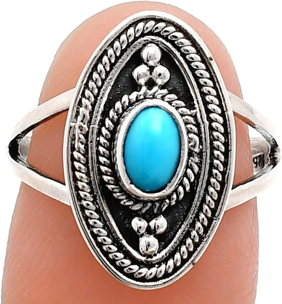 Natural Gemstones Oval Shape 925 Sterling Silver Ring s.6-10 R-1258 AGR1026