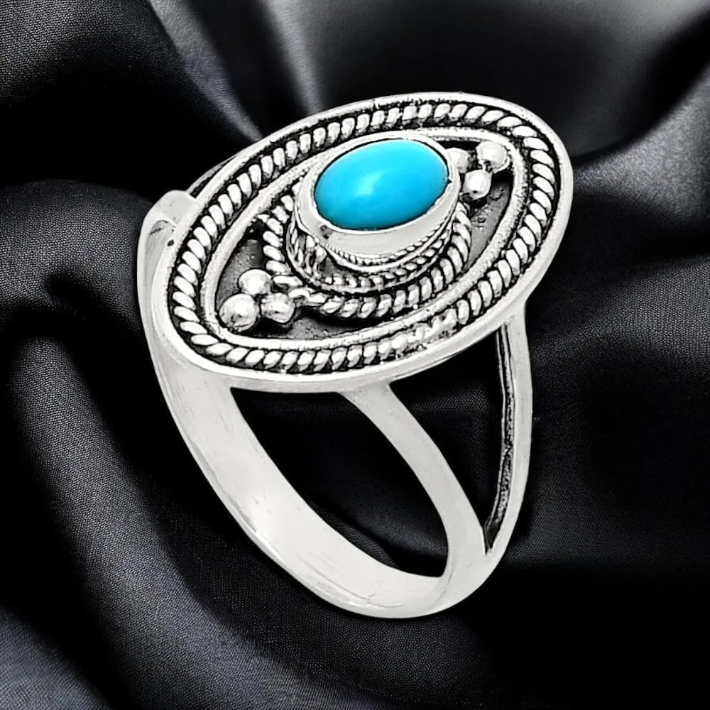 Natural Gemstones Oval Shape 925 Sterling Silver Ring s.6-10 R-1258 AGR1026