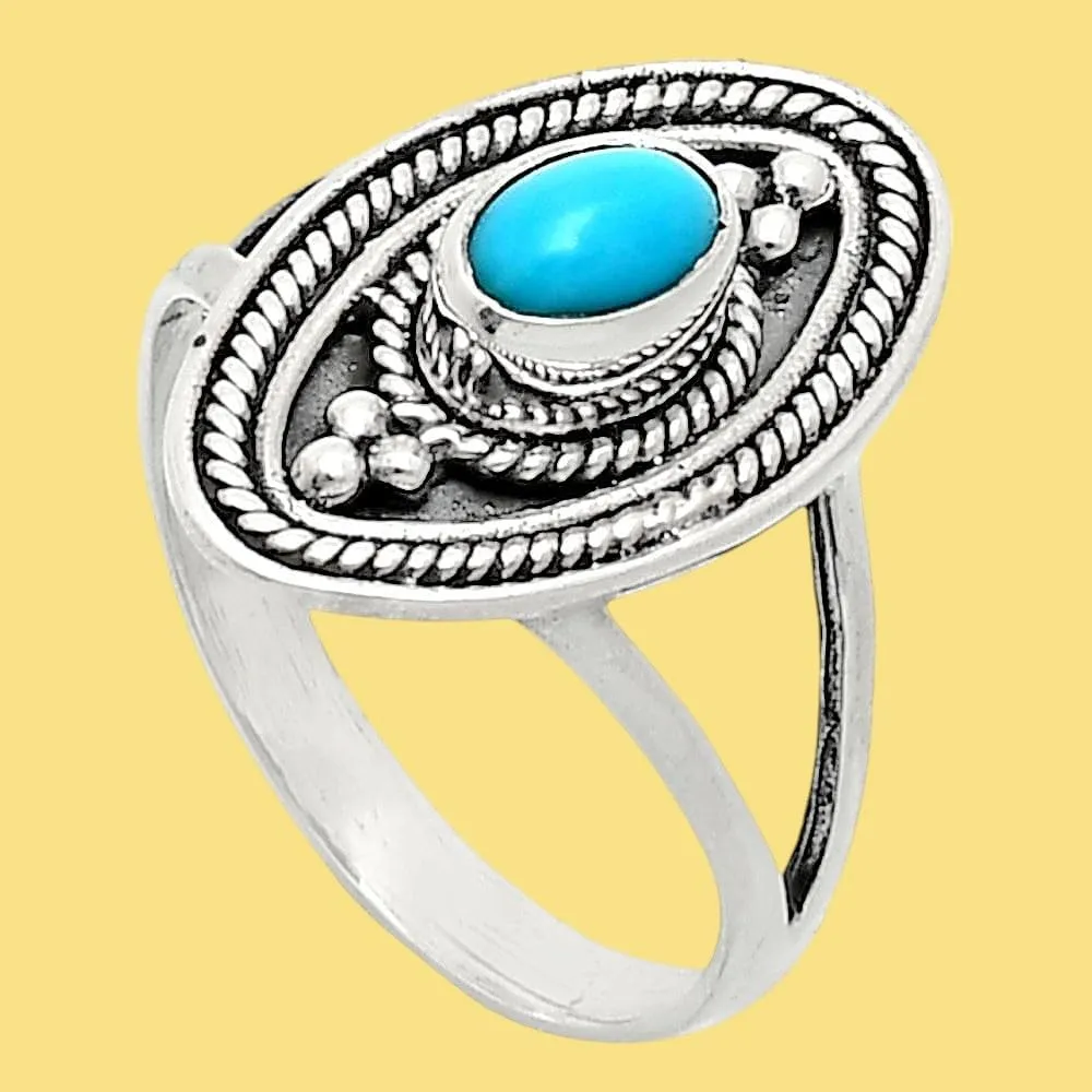 Natural Gemstones Oval Shape 925 Sterling Silver Ring s.6-10 R-1258 AGR1026