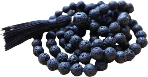 Natural Lava 8mm 108 Mala Beads, Spiritual, Meditation Beads, Reiki, Japa Mala, Buddhist Prayer Beads, Yoga Bracelet, healing beads LKMALA-RRGU-2966