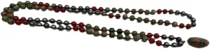 Natural Pyrite, Carnelian, Unakite 6mm 108 Mala Beads, Spiritual, Meditation Beads, Reiki, Japa Mala, Buddhist Prayer Beads, Yoga Bracelet, healing beads LKMALA-RRGU-1978