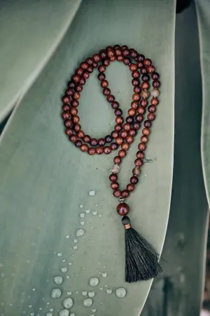 Natural Smoked Quartz   Agate   Wooden 6mm 108 Mala Beads, Spiritual, Meditation Beads, Reiki, Japa Mala, Buddhist Prayer Beads, Yoga Bracelet, healing beads LKMALA-RRGU-571