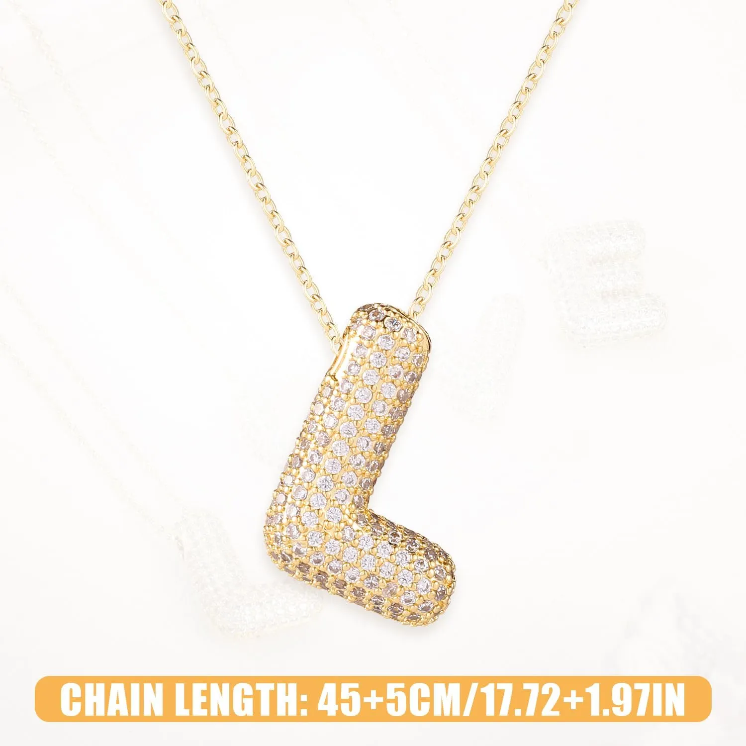 Necklace for Women, Gold Alphabet Necklace Crystal Personalized Diamond Letter Necklace Initial Bubble Pendant Fashion Zircon Jewelry Gift for Teen Girls Girlfriend