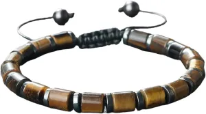 New 2025 Handmade 6 * 6Mm Cylindrical Bead Woven Trendy Bracelets For Women Men Classic Adjustable Bracelet Lucky Prayer Tiger Eye Jewelrys Fashion Accessories Creative Gift