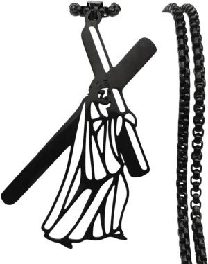 New 2025 Hip Hop Catholic Jesus Cross Pendant Necklace For Women Men Stainless Steel Gold Silver Color Crucifix Chain Necklaces Decoration Jewelry Commemorative Accessories Trendy Best For Gift
