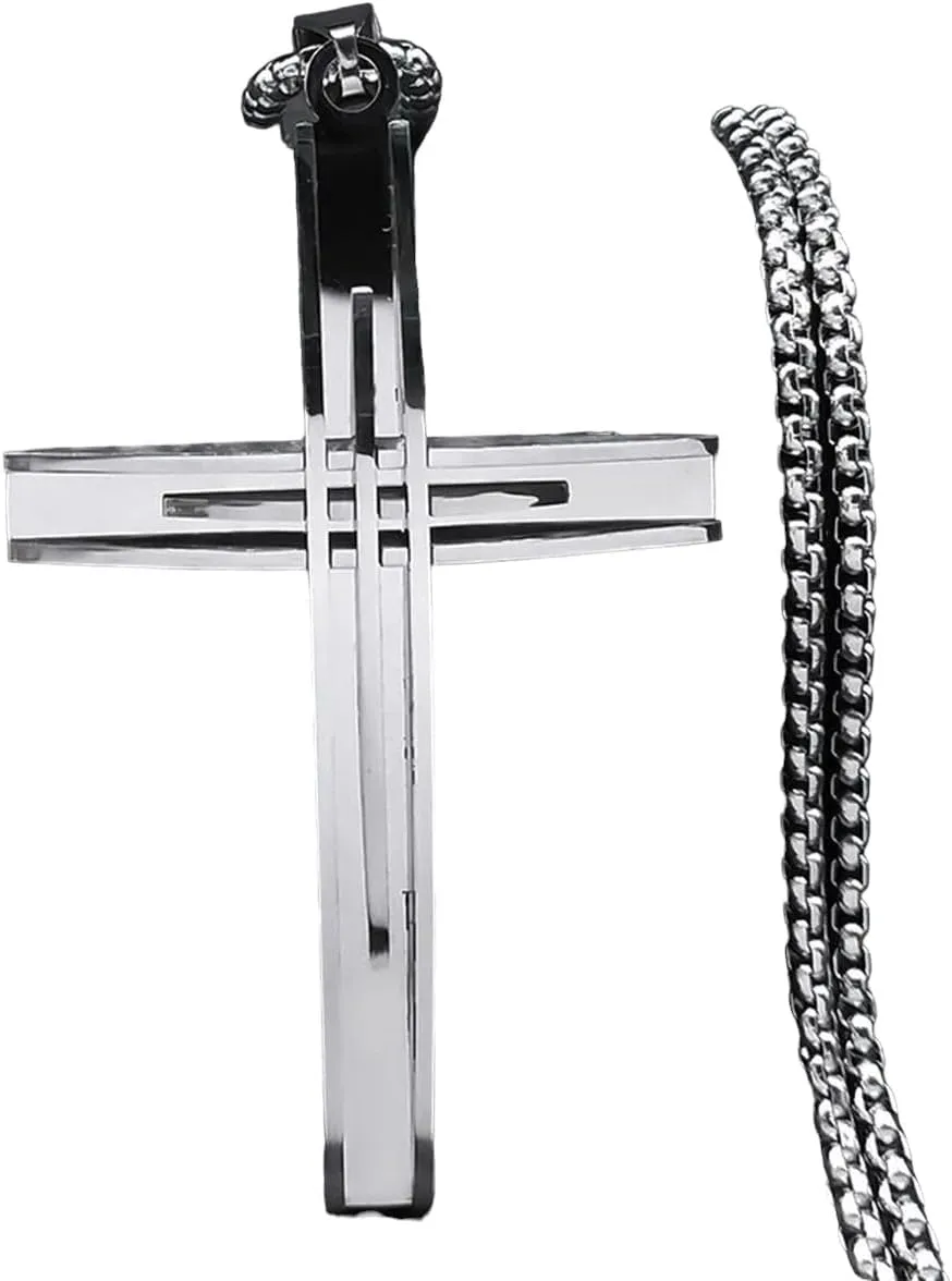 New 2026 Arrive Unisex Christian Cross Necklace Women/Men Stainless Steel Gold Color Religion Jesus Christ Pendant Necklaces Jewery Colgante With You Accessories Trendy Best For Gift Women And Men
