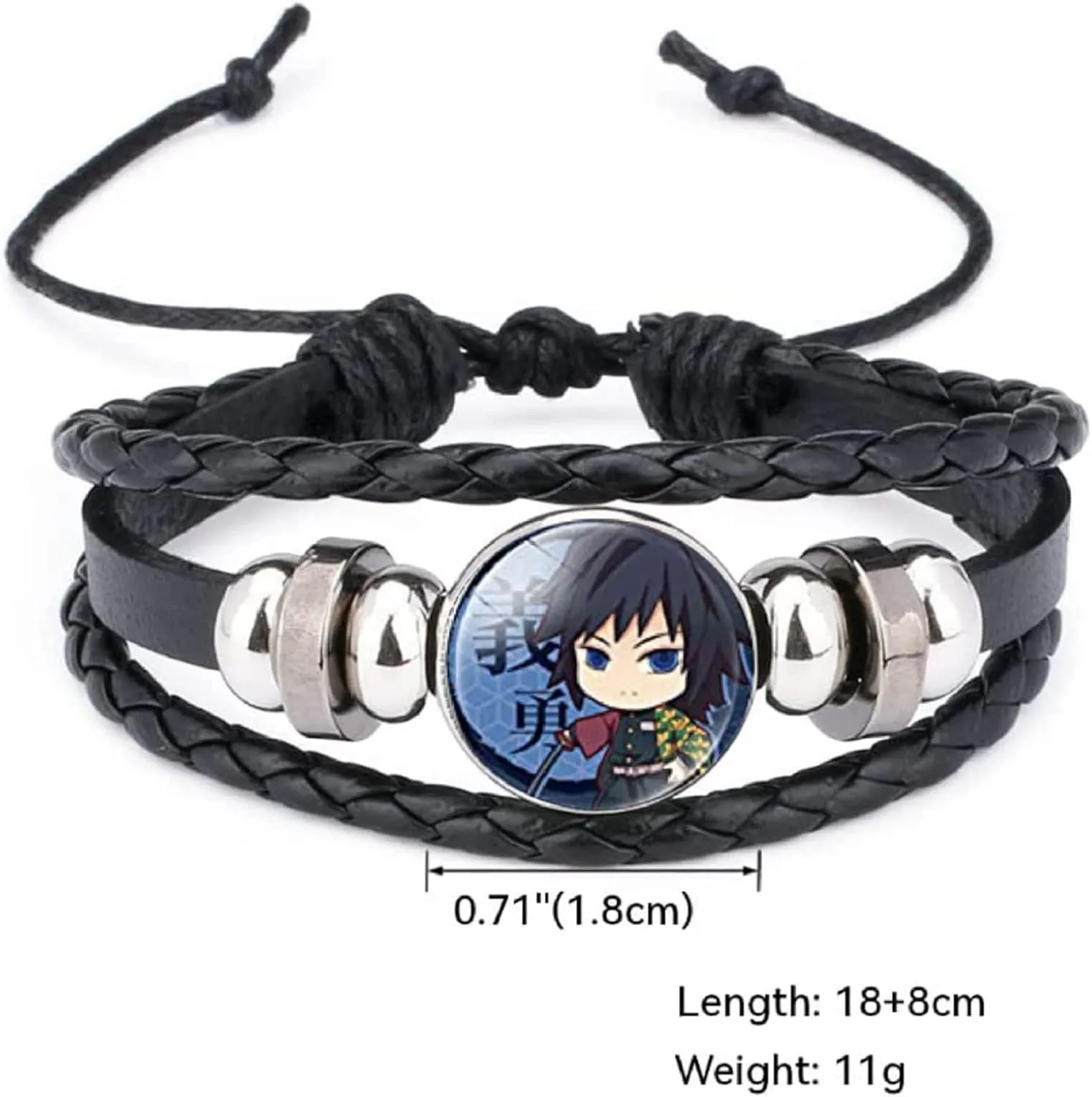 Nezuko Kamado Anime Jewelry Set Glass Dome Crescent Moon Pendant Charm Necklace, Earrings, Bracelet Jewelry Set Gifts for Women Girls