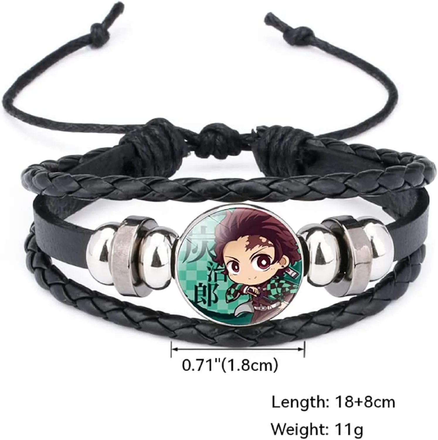 Nezuko Kamado Anime Jewelry Set Glass Dome Crescent Moon Pendant Charm Necklace, Earrings, Bracelet Jewelry Set Gifts for Women Girls