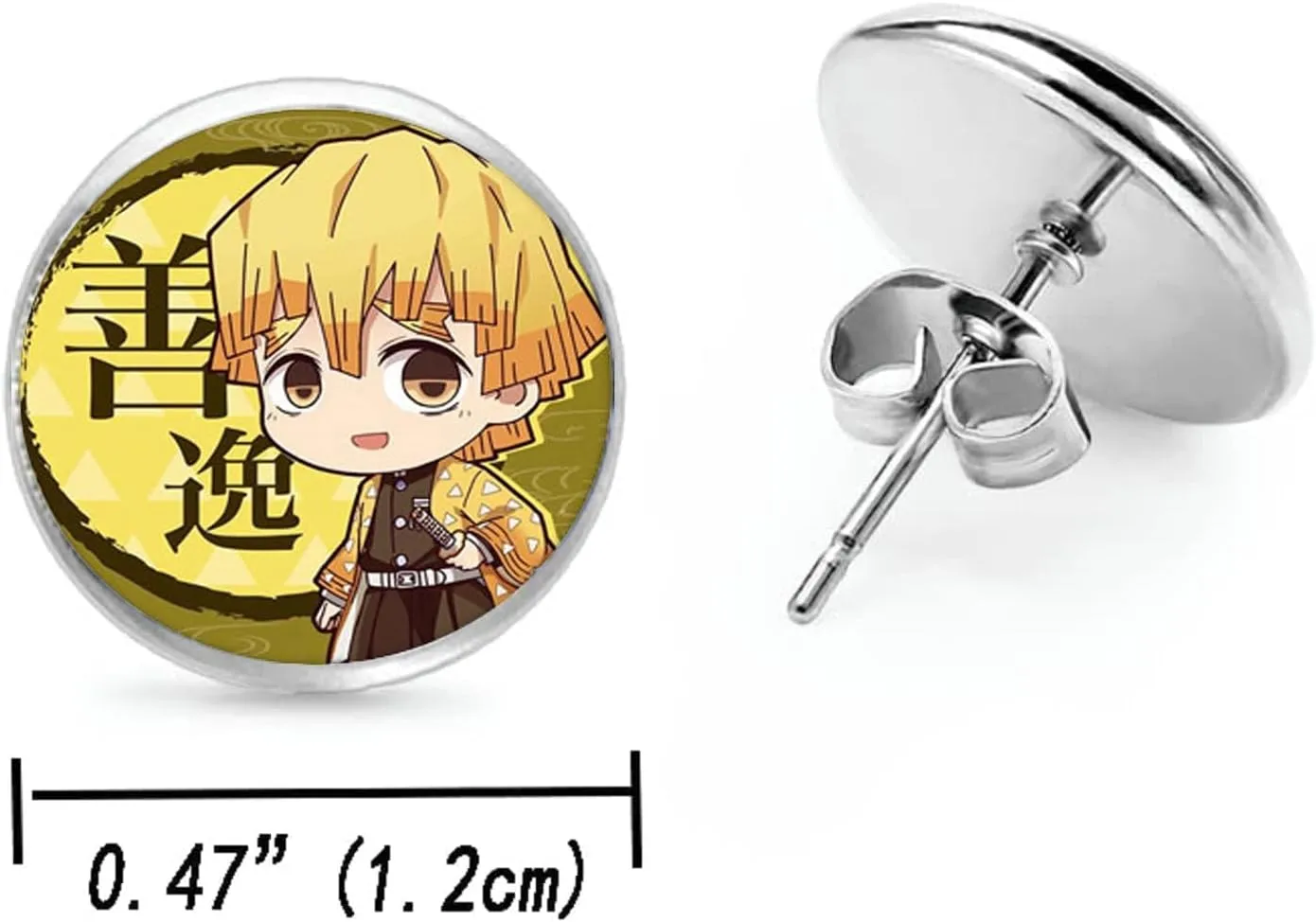 Nezuko Kamado Anime Jewelry Set Glass Dome Crescent Moon Pendant Charm Necklace, Earrings, Bracelet Jewelry Set Gifts for Women Girls