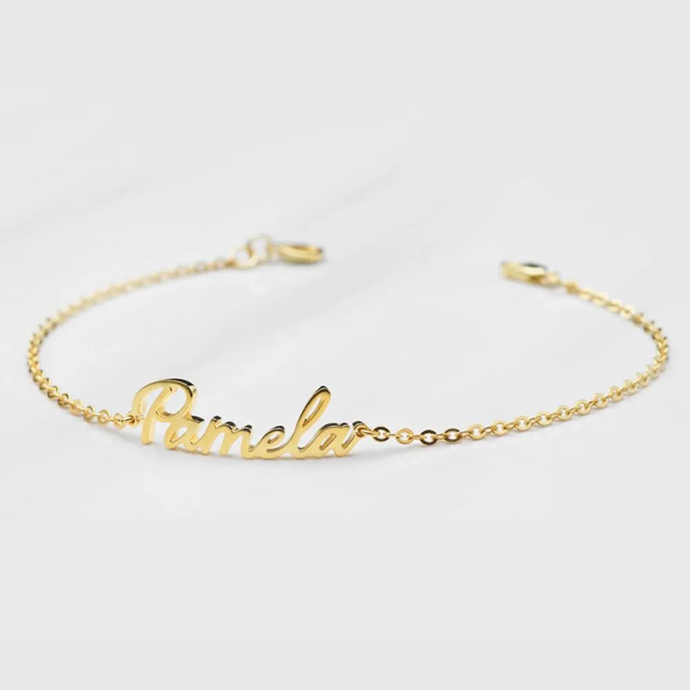 nowadaysfashion Customized Name Bracelet for women Gold Personalized Letter
