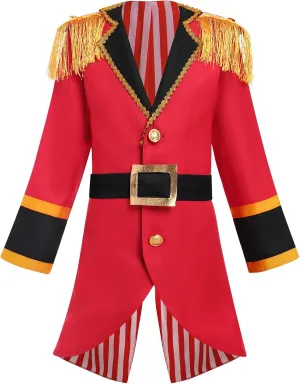 ODASDO Kids Boys Prince Soldier Circus Pirate Jacket Tailcoat Halloween Costume Christmas Role Play Dress Up