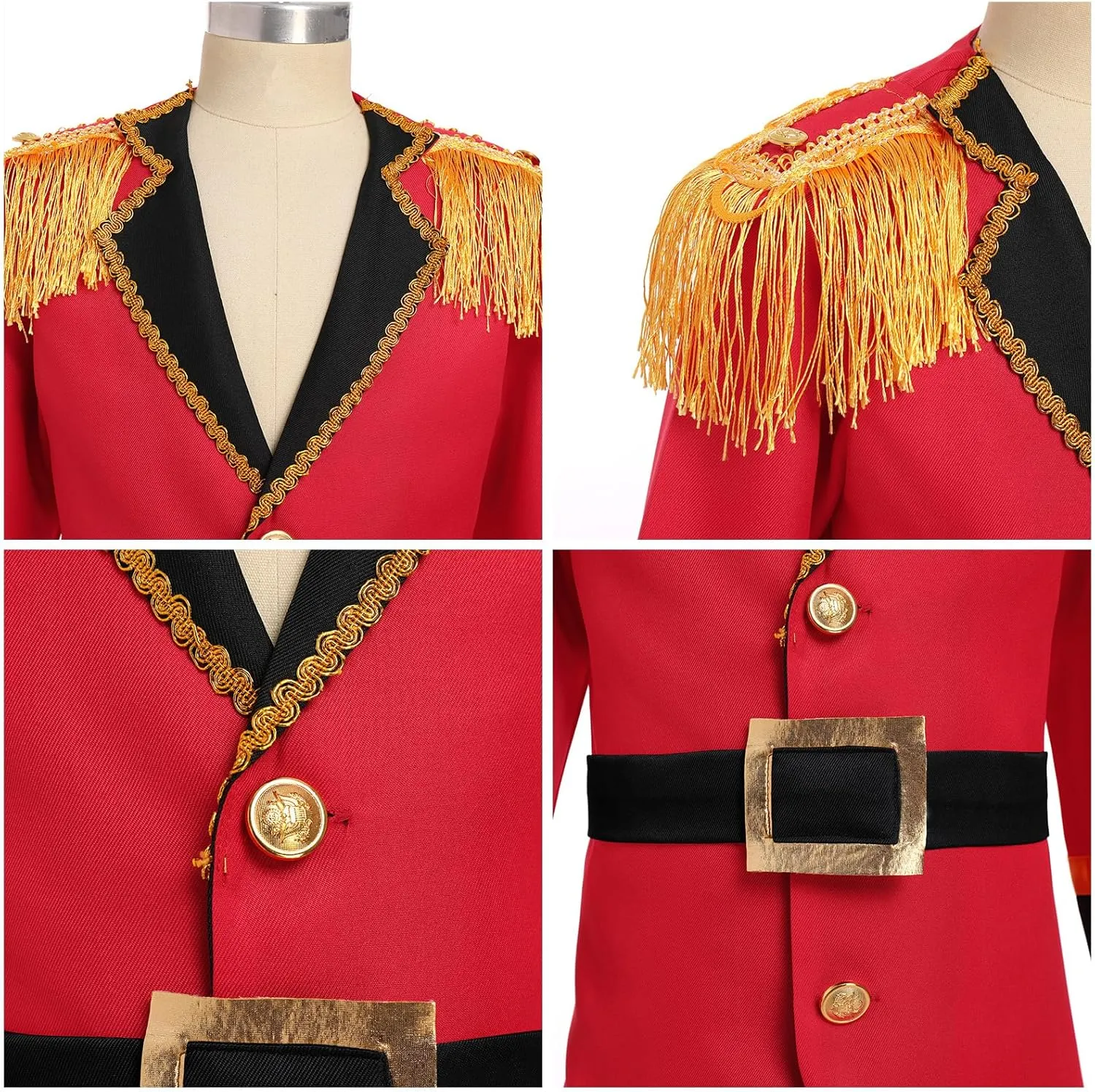 ODASDO Kids Boys Prince Soldier Circus Pirate Jacket Tailcoat Halloween Costume Christmas Role Play Dress Up