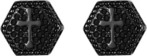 OIDEA Stud Earrings for Men: Punk Hip-Hop Geometric Hexagon Cubic Zirconia Earrings Hypoallergenic Cross Earrings for Women Men