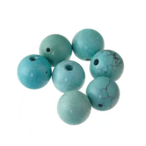Old stock natural AA quality Hubei turquoise, 7-7.5mm smooth round beads. Pkg8. b4-tur477