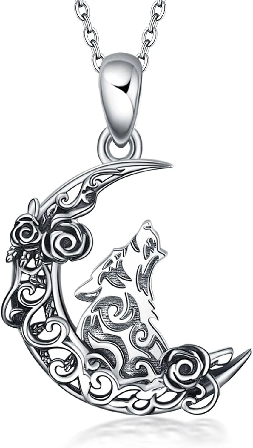ONEFINITY Raven/Wolf/Dog/Hummingbird/Dragon Necklace Sterling Silver Celtic Knot Irish Lucky Pendant Necklace Jewelry Gifts for Women