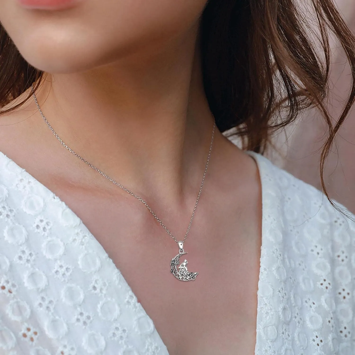 ONEFINITY Raven/Wolf/Dog/Hummingbird/Dragon Necklace Sterling Silver Celtic Knot Irish Lucky Pendant Necklace Jewelry Gifts for Women