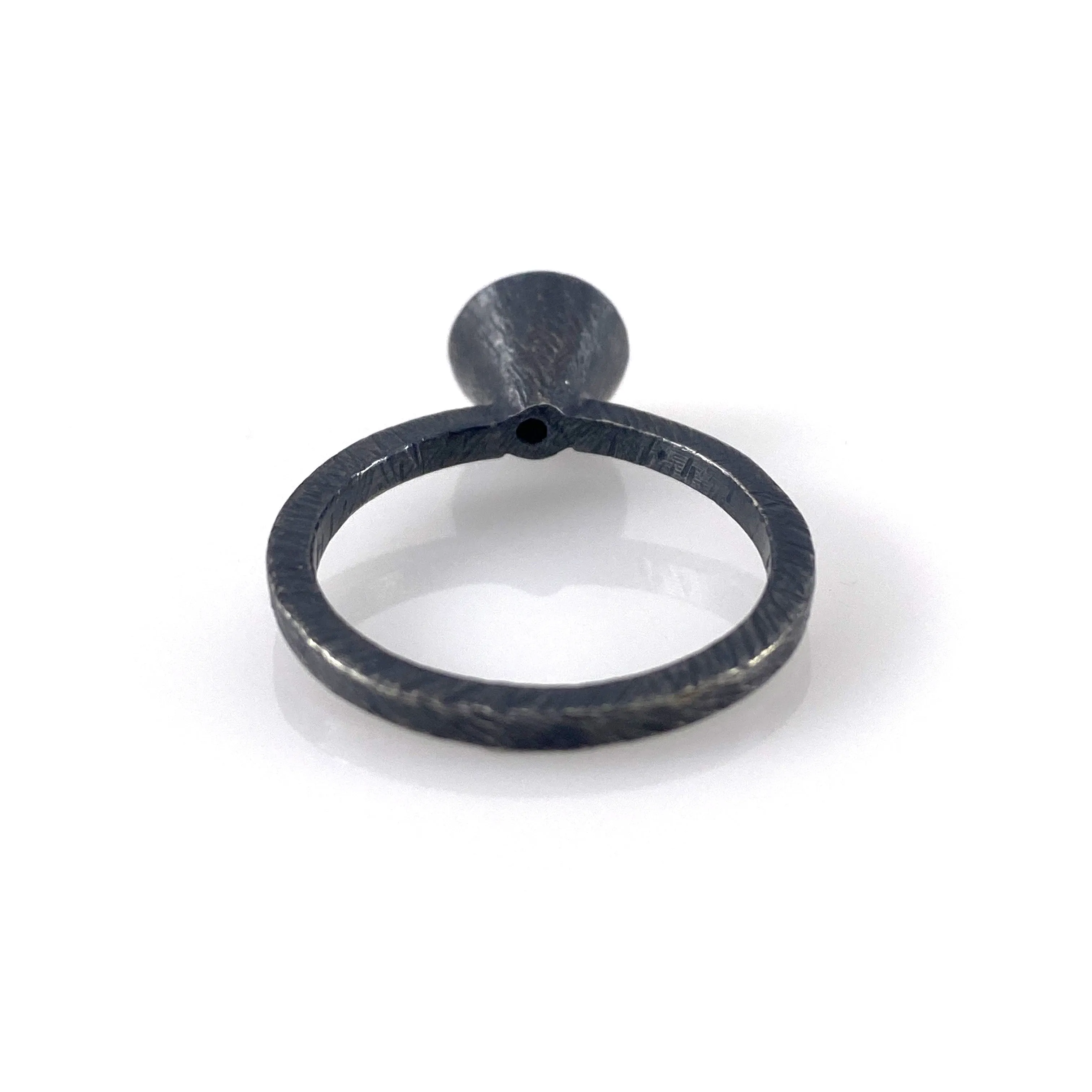 Oxidized Sterling Silver and 18k Gold Ring