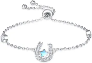 Palpitate Horseshoe Bracelet Horse Bracelets for Women 925 Sterling Silver Horseshoe Jewelry Good Luck Gifts for Friends