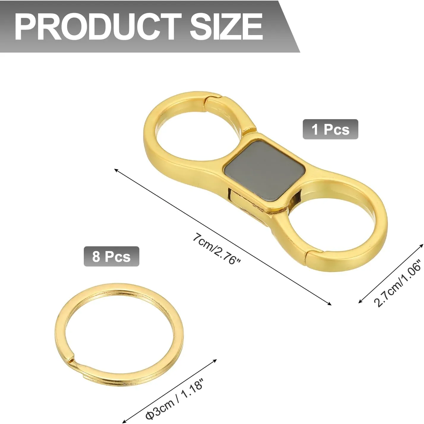 PATIKIL Key Chains for Car, Quick Release Keyring Heavy Duty Keychain with 8 Key Rings Detachable Car Keychains