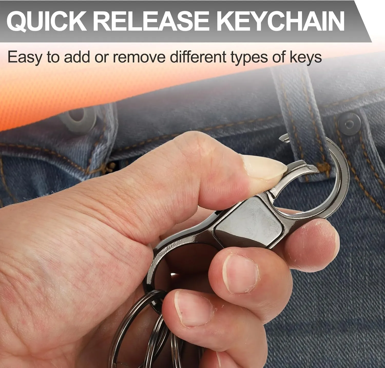 PATIKIL Key Chains for Car, Quick Release Keyring Heavy Duty Keychain with 8 Key Rings Detachable Car Keychains