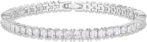 PAVOI 14K Gold Plated Cubic Zirconia Classic Tennis Bracelet | Gold Bracelets for Women | 4mm CZ, Size 6.5-7.5 Inch