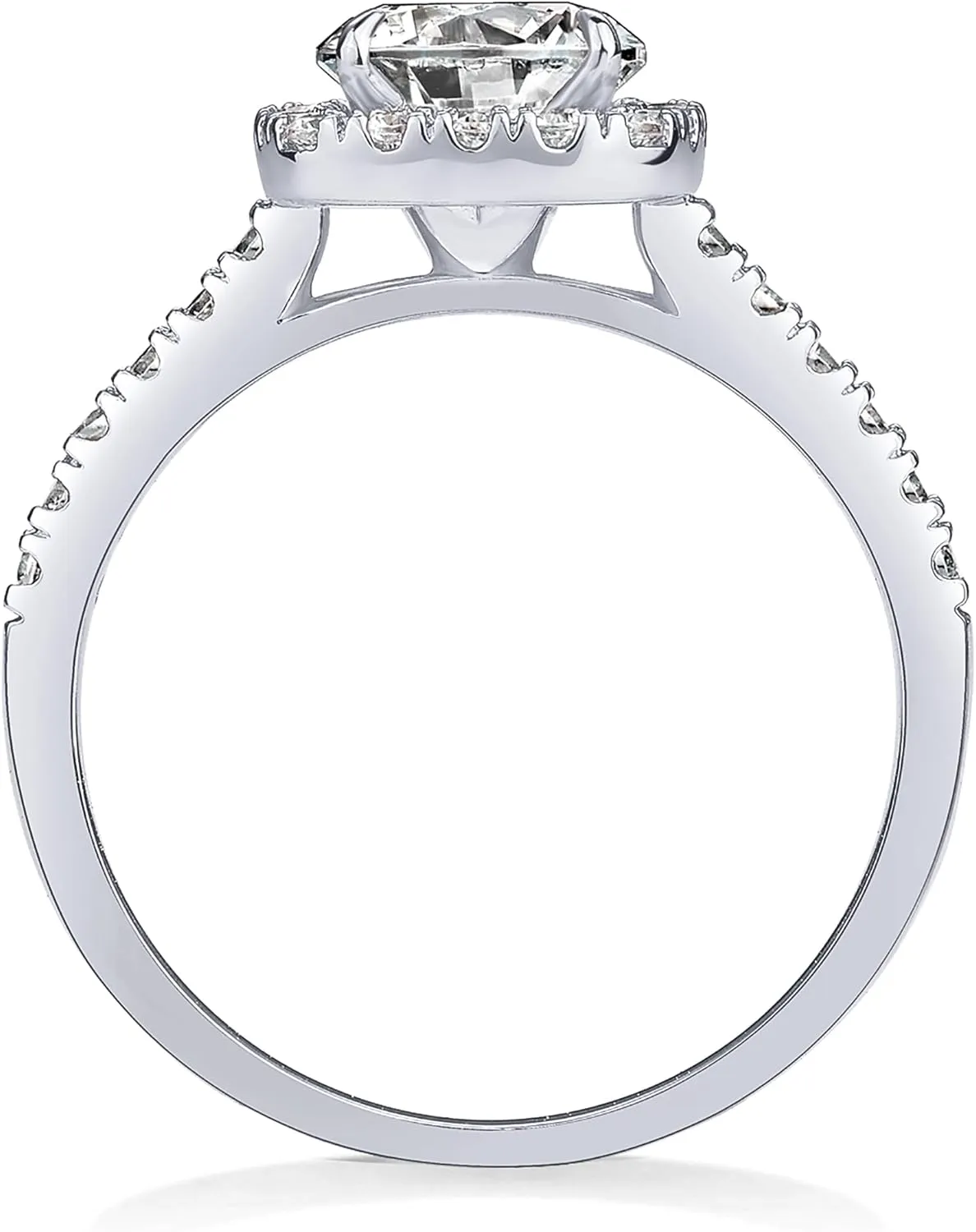 PAVOI 14K Gold Plated Square Halo Engagement Rings | Premium Cubic Zirconia Promise Eternity Ring for Women | Wedding Bands
